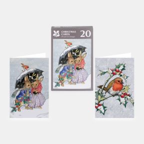 National Trust Illustrated Christmas Cards Value Pack of 20