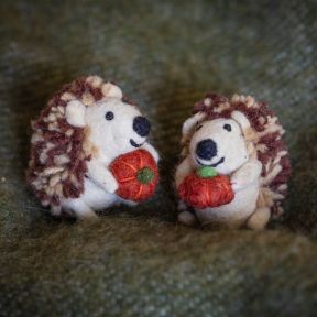 Felt So Good Hedgehog Holding Pumpkin Decoration
