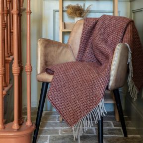 National Trust Riverweave Throw, Burnt Orange