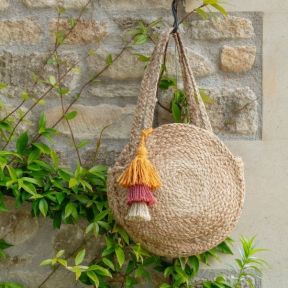 Ellyla Round Jute Bag with Tassel