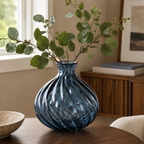Recycled Glass Vase, Teal