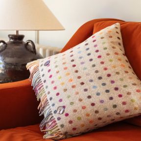 Bronte by Moon Beige Polka Merino Cushion