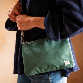 ROKA London Carnaby XL Cross Body Bag in Sage