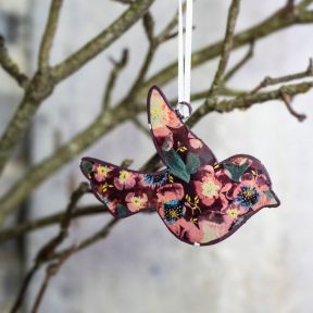 Namaste Hanging Metal Bird, Floral
