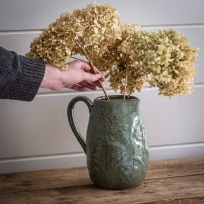 Gallery Direct Meadow Embossed Ceramic Jug, Sage