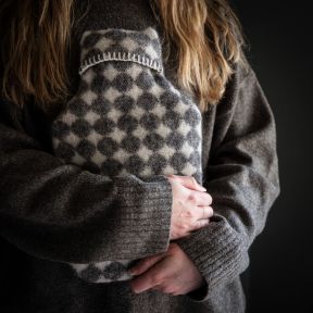 Tweedmill Hot Water Bottle, Jacquard Spot Charcoal