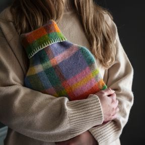 Tweedmill Hot Water Bottle, Rainbow Check