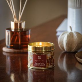 National Trust Tin Candle, Orange and Cedarwood
