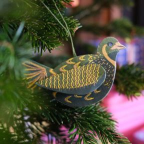 East End Press 3D Paper Partridge Decoration, Green