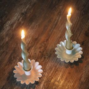 Taper Candle Vintage Twist, Gold Set of 2