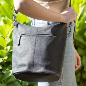 National Trust Navy Leather Cross Body Bag