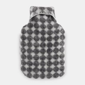 Tweedmill Hot Water Bottle, Jacquard Spot Charcoal