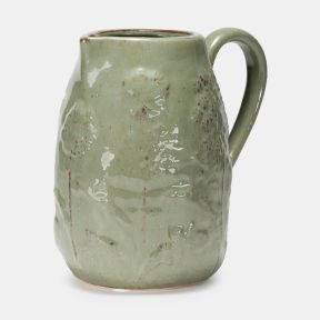 Gallery Direct Meadow Embossed Ceramic Jug, Sage