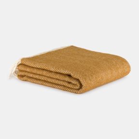 National Trust Fishbone Throw, Mustard