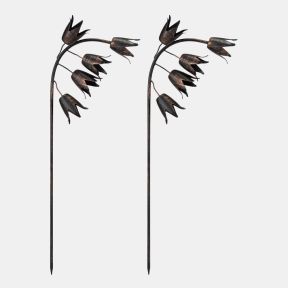 Recycled Metal Bluebell Garden Stake, Set of 2