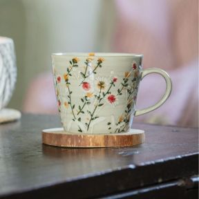 Stoneware Mug, Grey Wild Daisy