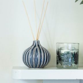 Ceramic Onion Stoneware Bud Vase, Blue