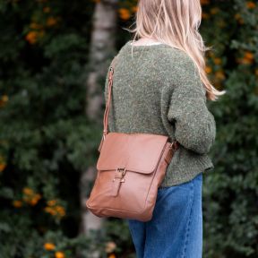 National Trust Brown Leather Cross Body Bag with Buckle