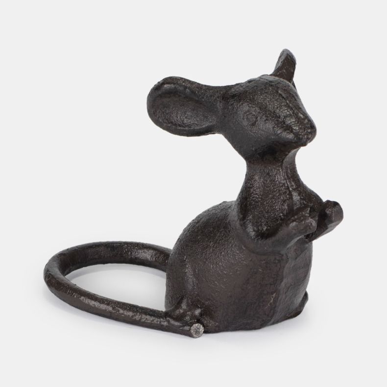 Cast Iron Mouse Sculpture