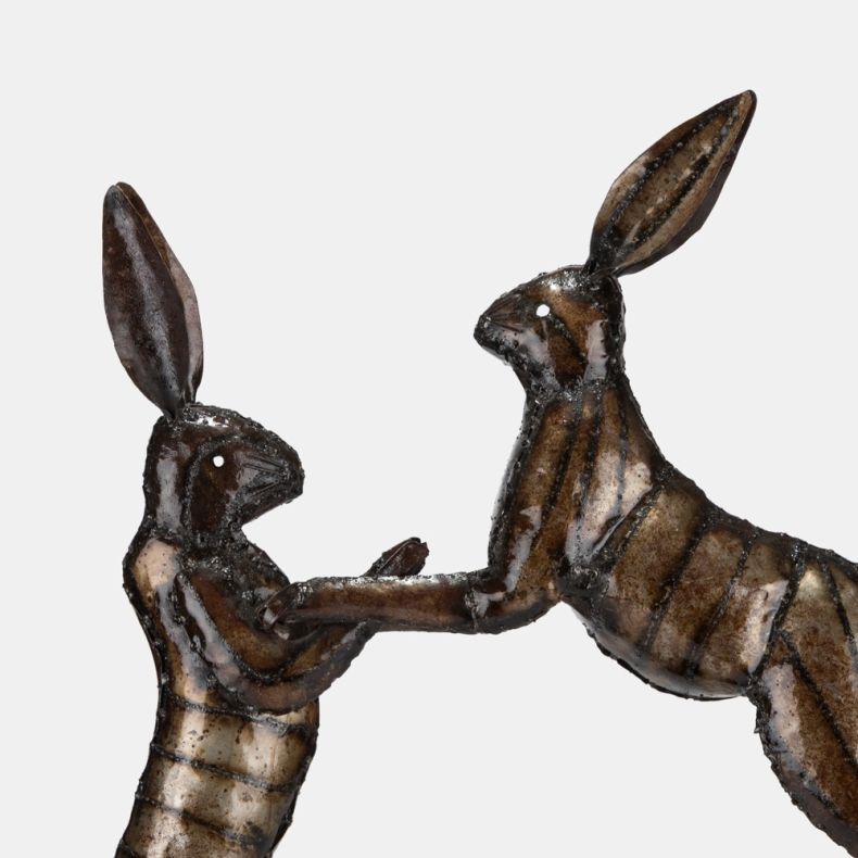 Large Boxing Hares Garden Sculpture