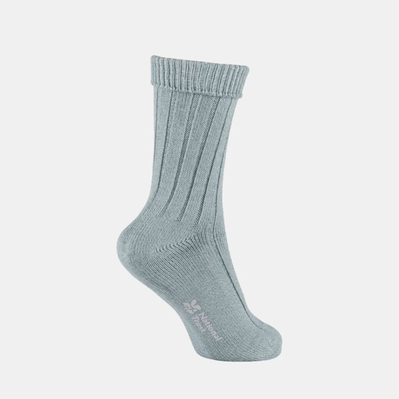 National Trust Bamboo Cotton Boot Socks, Sea Mist