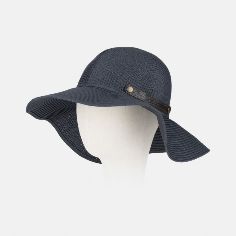 National Trust Foldable Hat with Leather Clasp, Navy