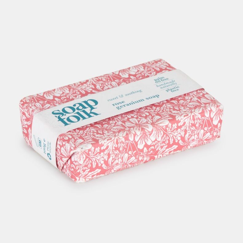 Soap Folk Rose and Geranium Wrapped Soap