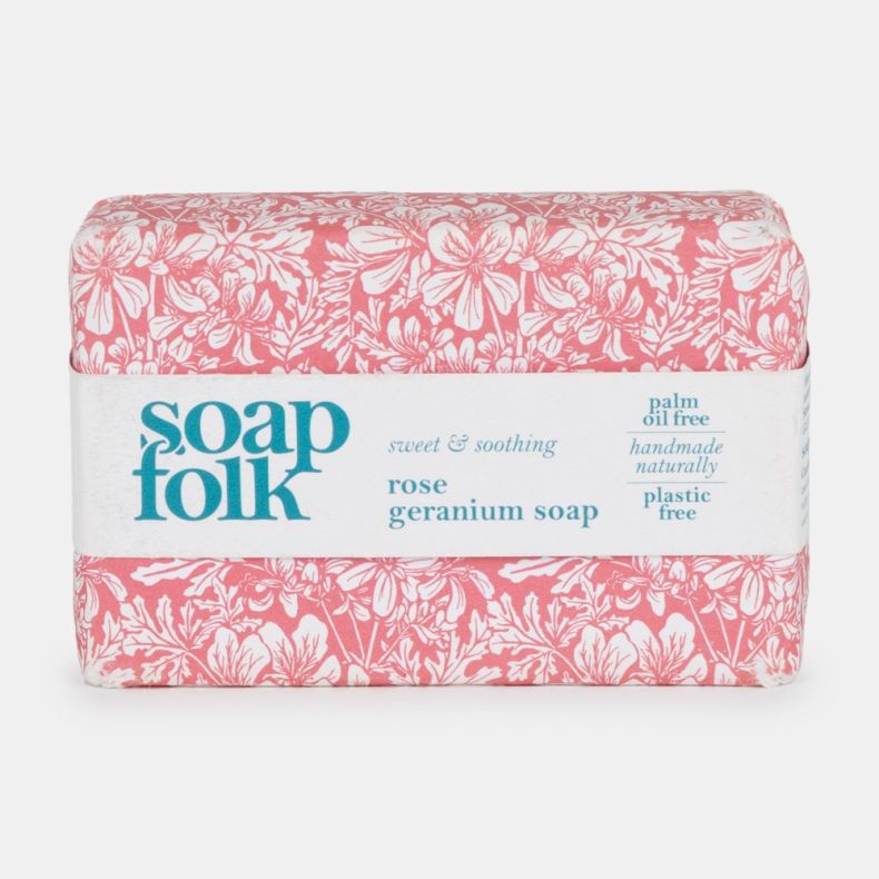 Soap Folk Rose and Geranium Wrapped Soap