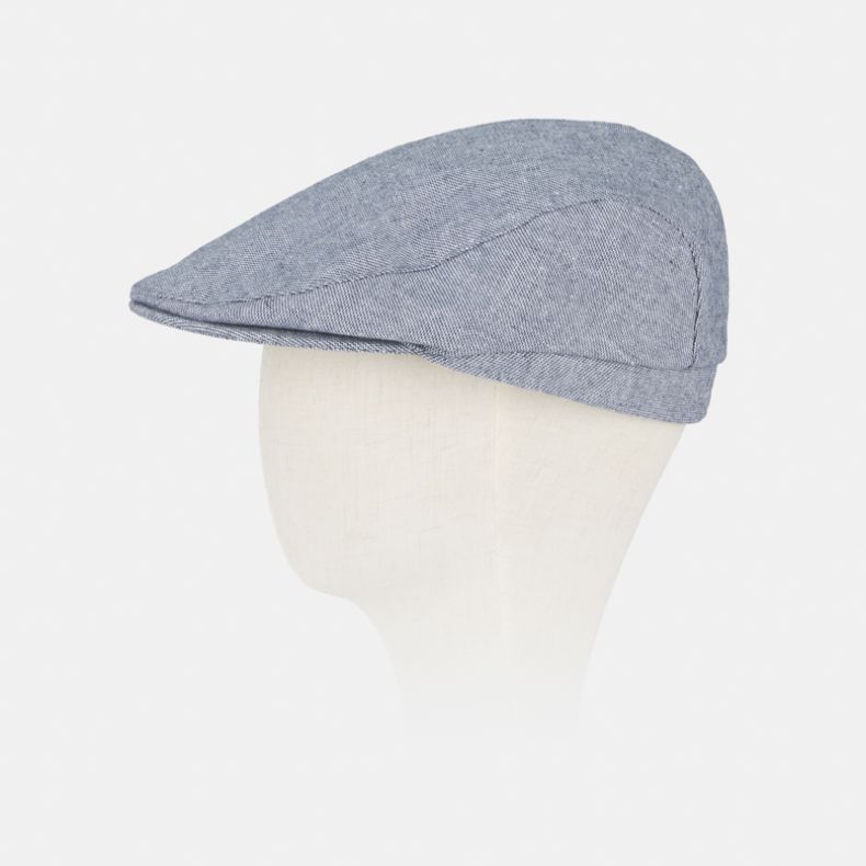 National Trust Blue Linen Flat Cap