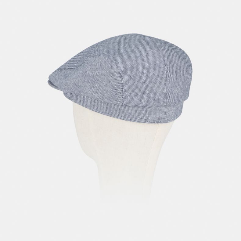 National Trust Blue Linen Flat Cap