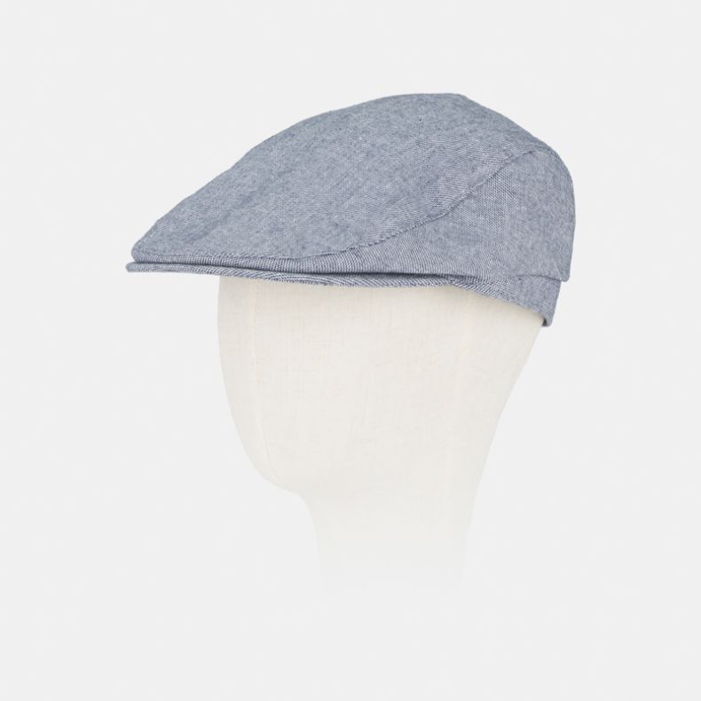 National Trust Blue Linen Flat Cap