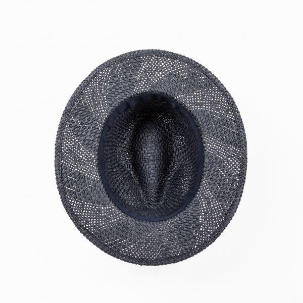 National Trust Navy Paper Fedora Hat with Trim