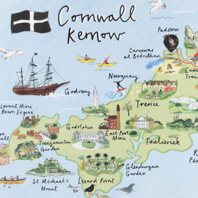 National Trust Cornwall Organic Cotton Tea Towel