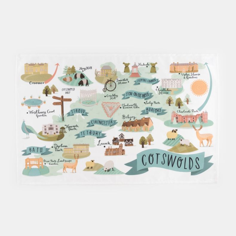 National Trust Cotswolds Organic Cotton Tea Towel