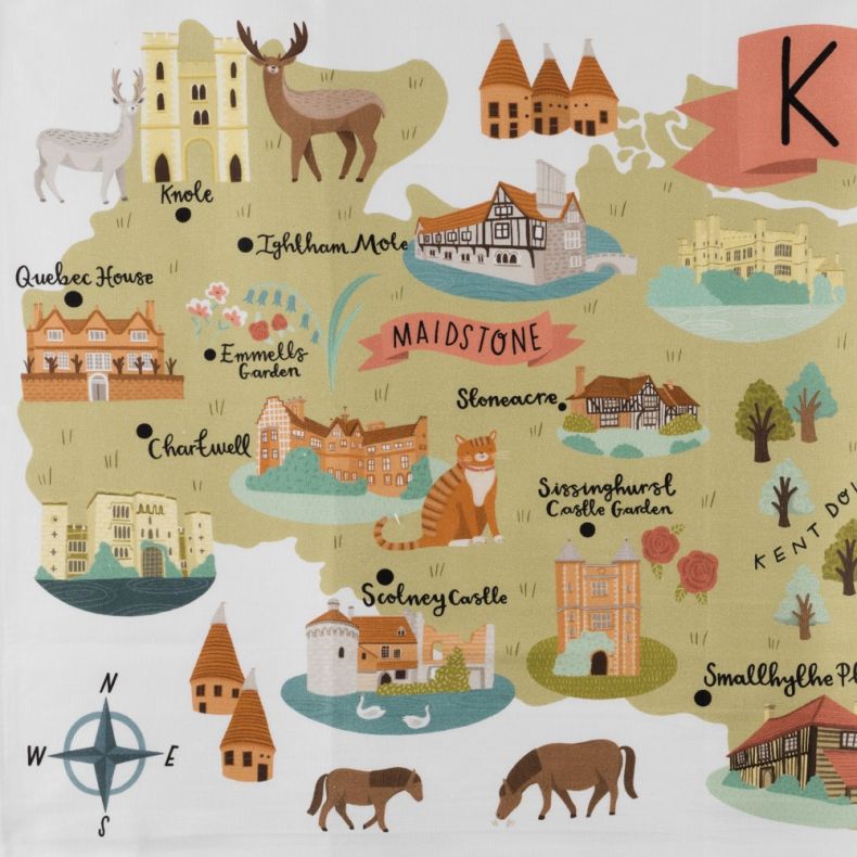 National Trust Kent Cotton Tea Towel