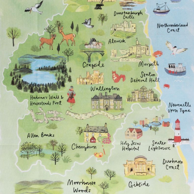 National Trust Northumberland Cotton Tea Towel