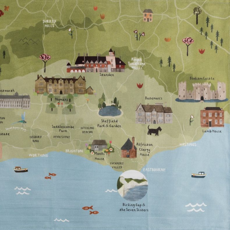 National Trust Sussex Cotton Tea Towel