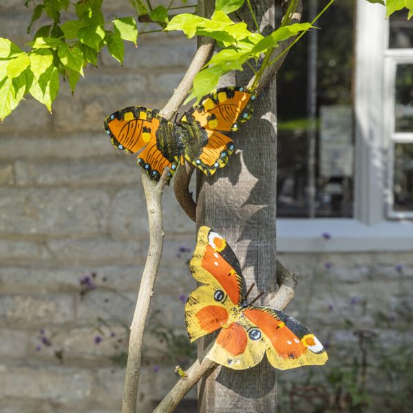 Butterfly Sculpture on Wall, Set of 2
