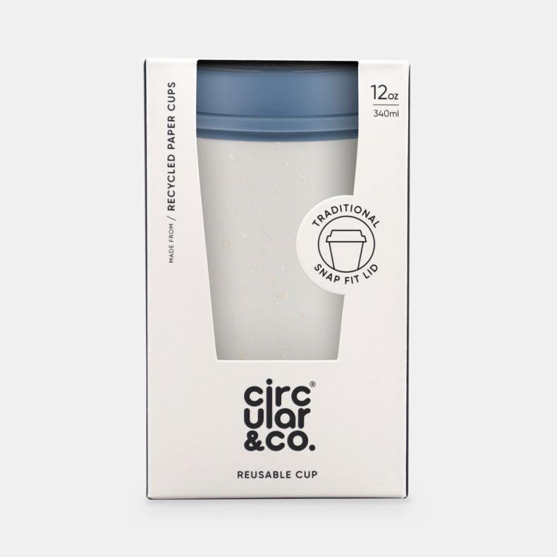 Circular & Co 12oz Chalk and Rockpool Blue Reusable Now Coffee Cup