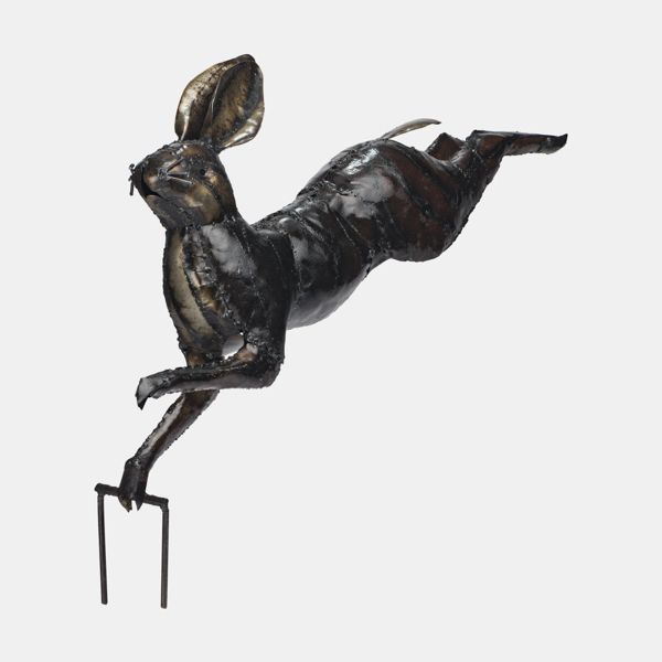 Single Bounding Hare Sculpture