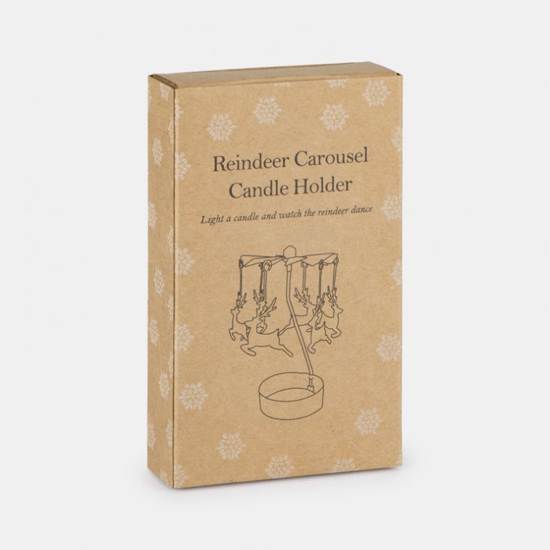 Silver Reindeer Rotary Candle Holder