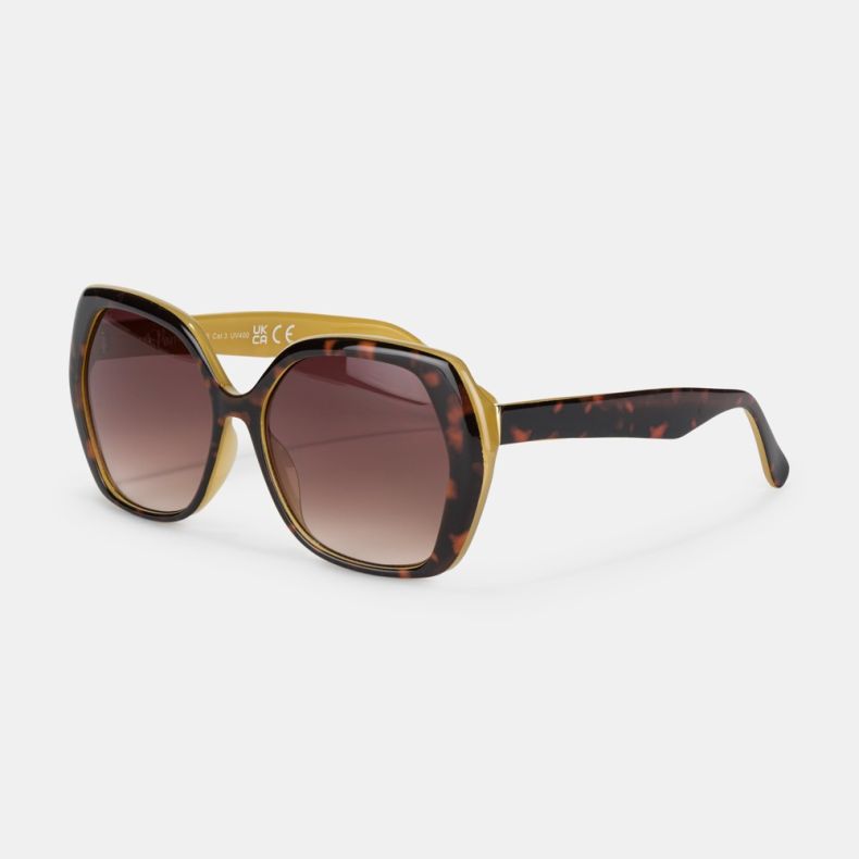 Peace Of Mind Tortoiseshell Recycled Geometric Sunglasses