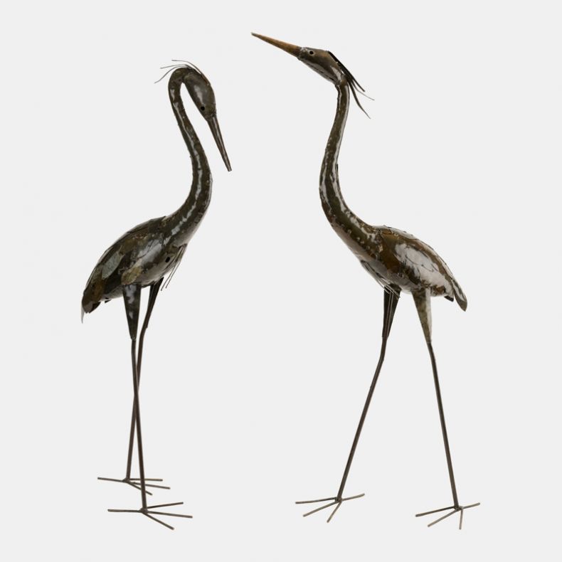 Feathered Heron Sculpture, Upright Pose