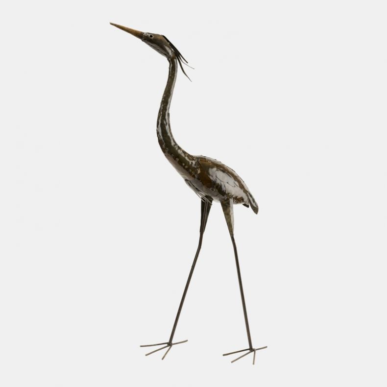 Feathered Heron Sculpture, Upright Pose