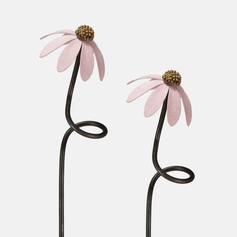 Paul Cox Pink Echinacea Plant Stake, Set of 2