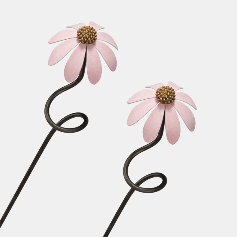 Paul Cox Pink Echinacea Plant Stake, Set of 2