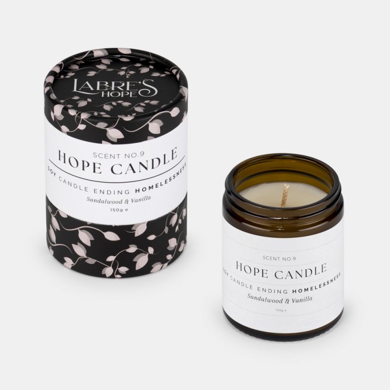 Labre's Hope Boxed Candle, Sandalwood and Vanilla