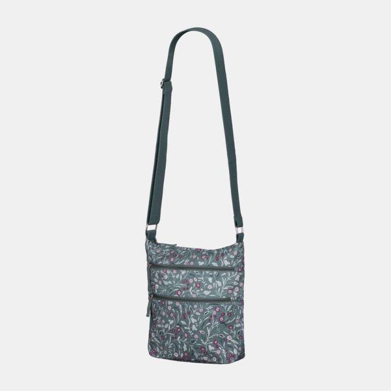 National Trust Greenway Lace Floral Sage Organic Cotton Cross Body Bag