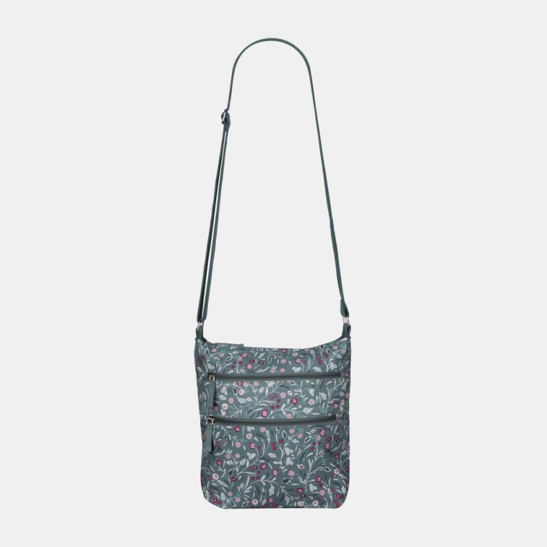 National Trust Greenway Lace Floral Sage Organic Cotton Cross Body Bag