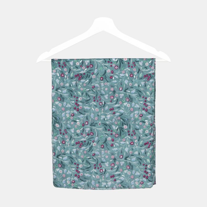 National Trust Greenway Lace Floral Sage With Foil Silk Scarf